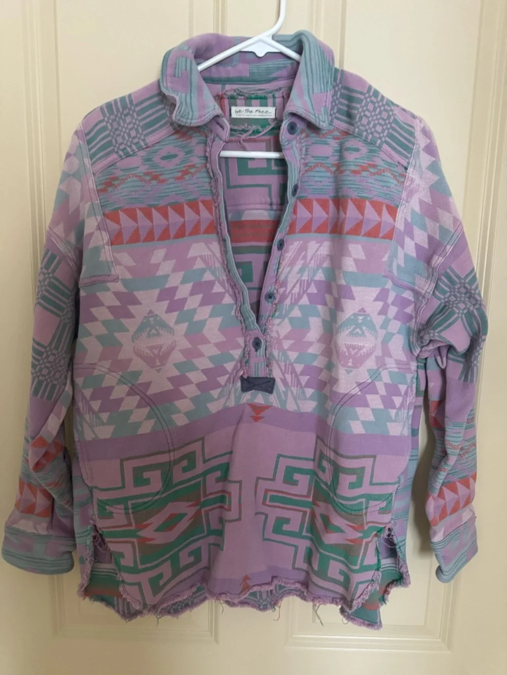 We the Free Free People Lavender Southwestern Pattern Pullover XS - Picture 2 of 6